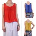 Journee Collection Junior's Sleeveless Pintucked Chiffon Top