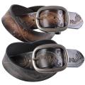 Journee Collection Women's Topstitched Embossed Leather Belt