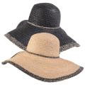 Journee Collection Women's Leopard Trim Raffia Sunhat