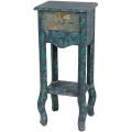 Distressed Teal Flower Stand (China)