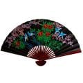 30-inch Wide Black Cherry Blossom Fan (China)