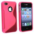 BasAcc Clear Hot Pink S Shape TPU Rubber Case for Apple iPhone 4/ 4S