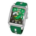 Stuhrling Original Men's Mad Man Complex Green Rubber Strap Swiss Quartz Alarm Watch