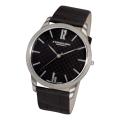 Stuhrling Original Men's 'Del Mar' Swiss Quartz Black Leather Strap Watch