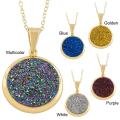 Gold over Sterling Silver Round Druzy Necklace