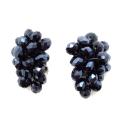 Midnight Forest Black Crystals Grape Clip On Earrings (Thailand)
