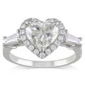 Miadora 14k White Gold 2 1/4ct TDW Certified Heart-cut Diamond Ring (I, VS2)
