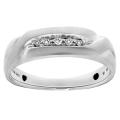 10k White Gold Men's Diamond Accent 5-stone Ring
