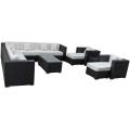 Cohesion Espresso with White Cushions Rattan 11-piece Outdoor Set
