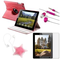 BasAcc Pink Crocodile Case/ Protector/ Headset/ Wrap for Apple iPad 2