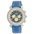 Croton Men's 'Chronomaster' Blue Genuine Leather Watch