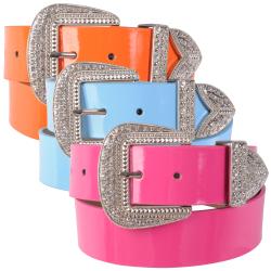 Journee Collection Women's Western Style Rhinestone Belt