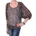 Journee Collection Junior's Dolman Sleeve Scoop Neck Chiffon Top