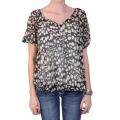 Journee Collection Junior's Short-sleeve Button Accent Chiffon Top