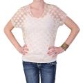 Journee Collection Junior's Short-sleeve Scoop Neck Sheer Top