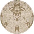 Hand-hooked White Flounder Wool Rug (6' Round)