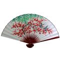 12-inch Wide White Cherry Blossom Fan (China)