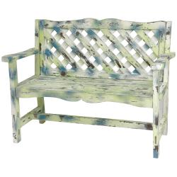 Distressed Lattice Garden Bench (China)