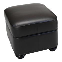 Cardiff Espresso Leather Storage Ottoman