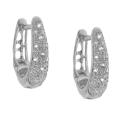 Moise Silver 1/10ct TDW Diamond Hoop Earrings (H-I, I2-I3)