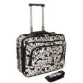 World Traveler Leaf Scroll Fashion Print Women's Rolling 17-inch Laptop Case