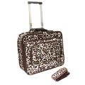 World Traveler Leopard Fashion Print Women's Rolling 17-inch Laptop Briefcase