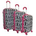 World Traveler Designer Prints Pink Trim Damask 3-piece Lightweight Hardside Spinner Luggage Set