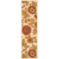 Handmade Blossom Flowers Ivory Wool Rug (2'3 x 11')