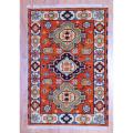 Indo Hand-knotted Kazak Orange/ Rust Wool Rug (2' x 3')