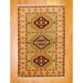 Indo Hand-knotted Kazak Beige/ Ivory Wool Rug (3' x 5')