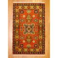Indo Hand-knotted Kazak Orange/ Rust Wool Rug (3' x 5')