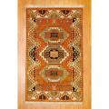 Indo Hand-knotted Kazak Orange/ Rust Wool Rug (3' x 5')