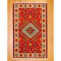 Indo Hand-knotted Kazak Orange/ Beige Wool Rug (3' x 5')