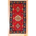 Indo Hand-knotted Kazak Red/ Navy Wool Rug (2' x 4')