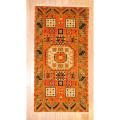 Indo Hand-knotted Kazak Orange/ Brown Wool Rug (2' x 4')