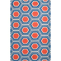 Jill Rosenwald Hand-woven White Faithful Wool Rug (5' x 8')