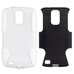 White/ Black Mesh Hybrid Case for Samsung Galaxy S II T-Mobile T989