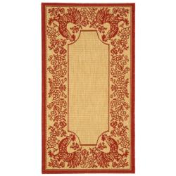 Poolside Natural/ Red Indoor Outdoor Rug (2' x 3'7)