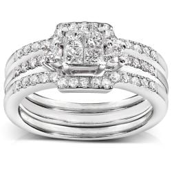 14k White Gold 1/2ct TDW Diamond Bridal Ring Set (H-I, I1-I2)