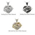 Gold over Silver/ Sterling Silver Diamond Heart 'Mom' Locket Necklace