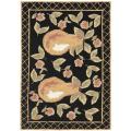 Hand-hooked Pears Black Wool Rug (1'8 x 2'6)
