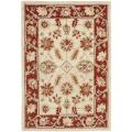Hand-hooked Oushak Ivory/ Rust Wool Rug (2'6 x 4')