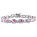 Sterling Silver 7 1/2ct TGW Multi-colored Sapphire Bracelet