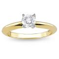 18k Two-Tone Gold 1/2ct TDW Diamond Solitaire Engagement Ring (H-I, SI1-SI2)