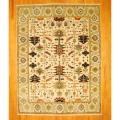 Indo Hand-knotted Vegetable Dye Oushak Ivory/ Green Wool Rug (9'1 x 12')