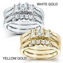 14k Gold 3/4ct TDW Diamond 3-piece Bridal Ring Set (H-I, I1-I2)