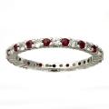 10k White Gold Ruby and White Sapphire Eternity Band