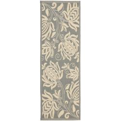 Courtyard Poolside Grey/ Natural Indoor Outdoor Rug (2'4 x 6'7)