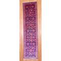 Persian Hand-knotted Hamadan Navy/ Lt Blue Wool Rug (3'5 x 13'7)