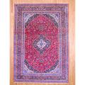 Persian Hand-knotted Kashan Red/ Blue Wool Rug (9'9 x 14')